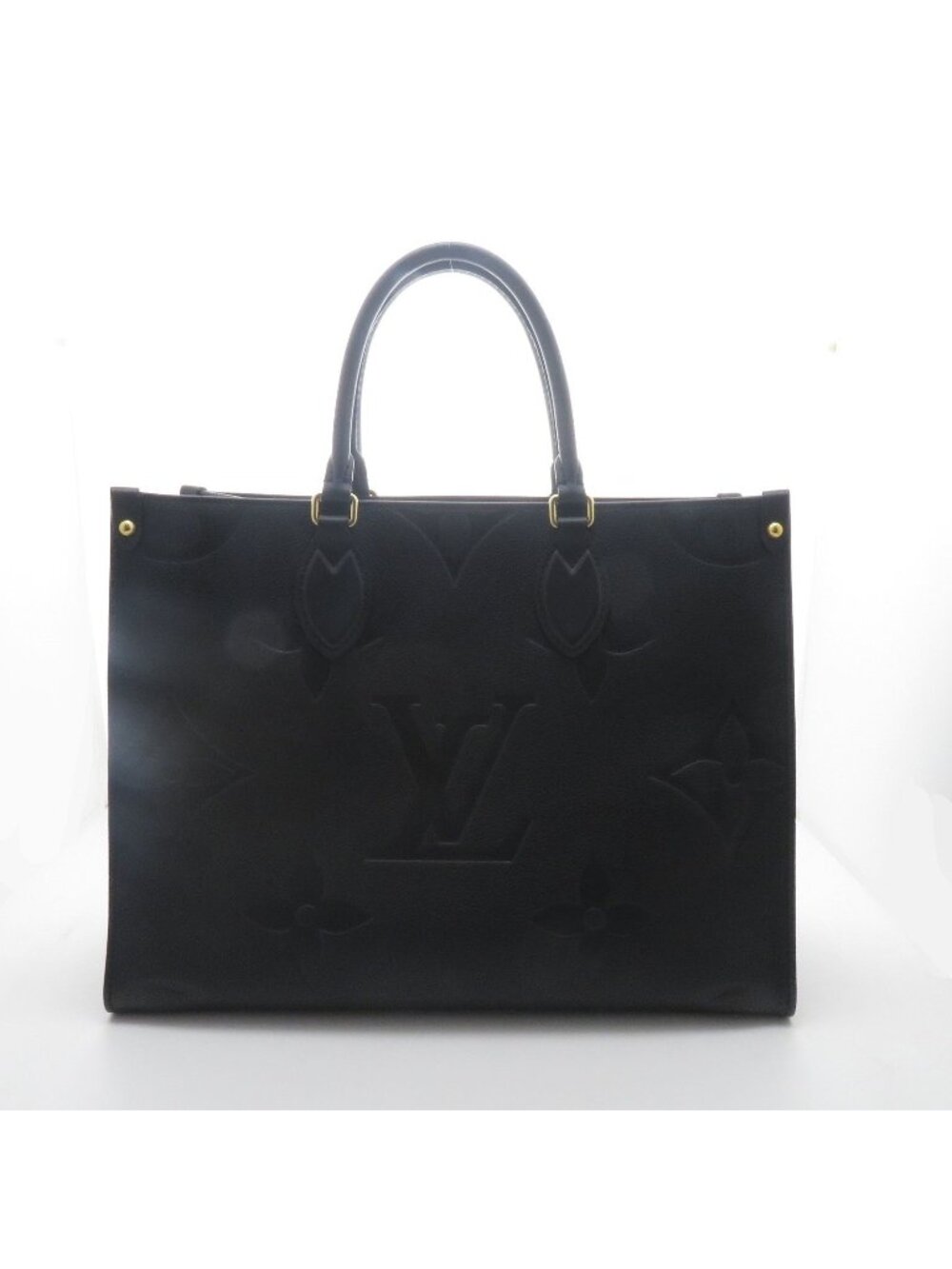 Louis Vuitton on the Go MM Monogram Empreinte Noir Tote Tag Stamp